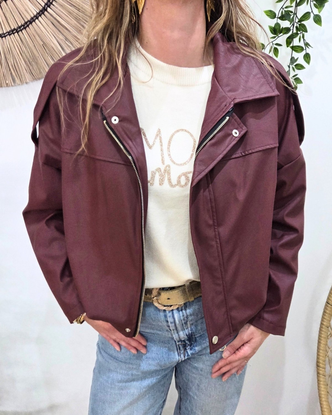 Bombers femme similicuir Cléo