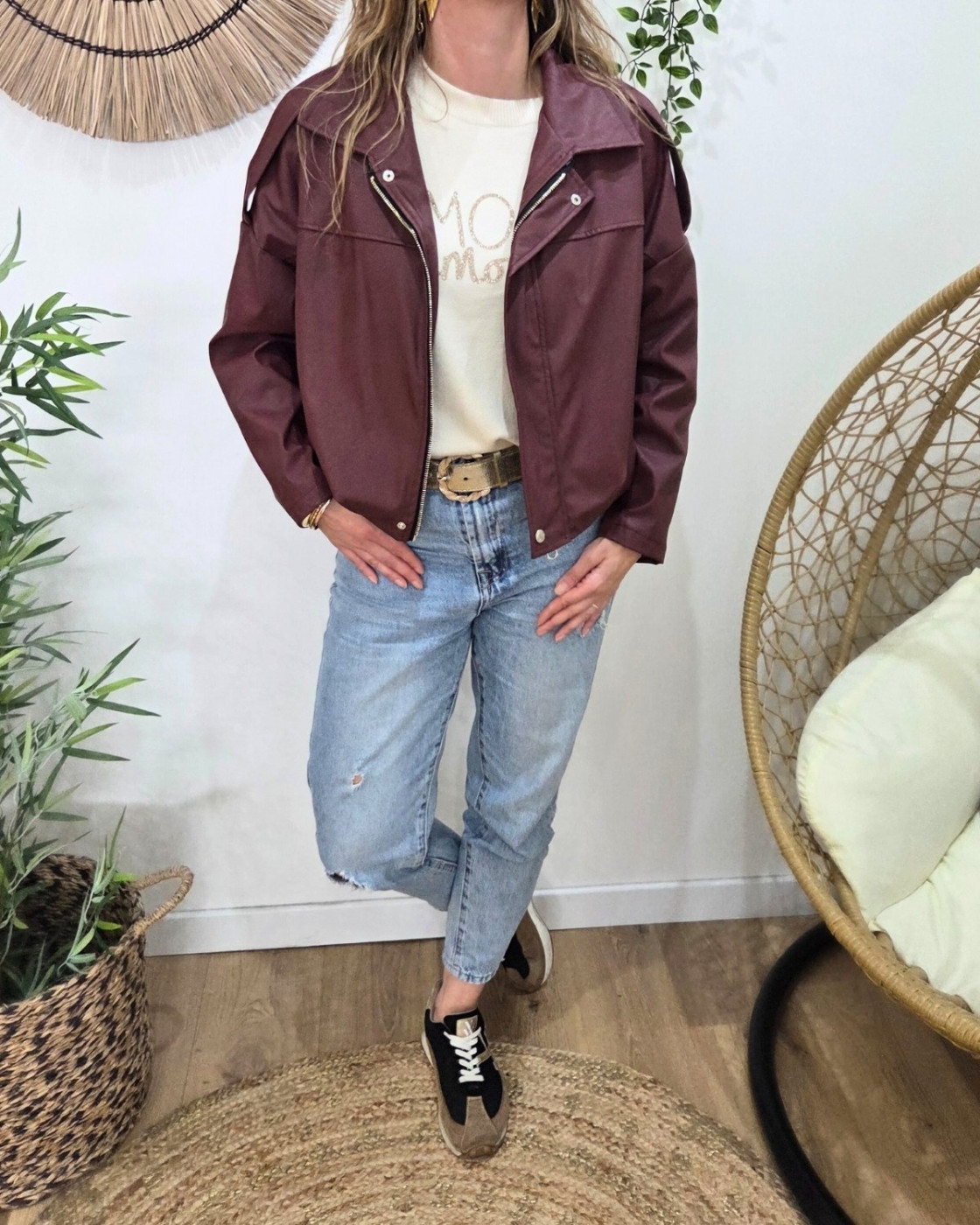 Bombers femme similicuir Cléo