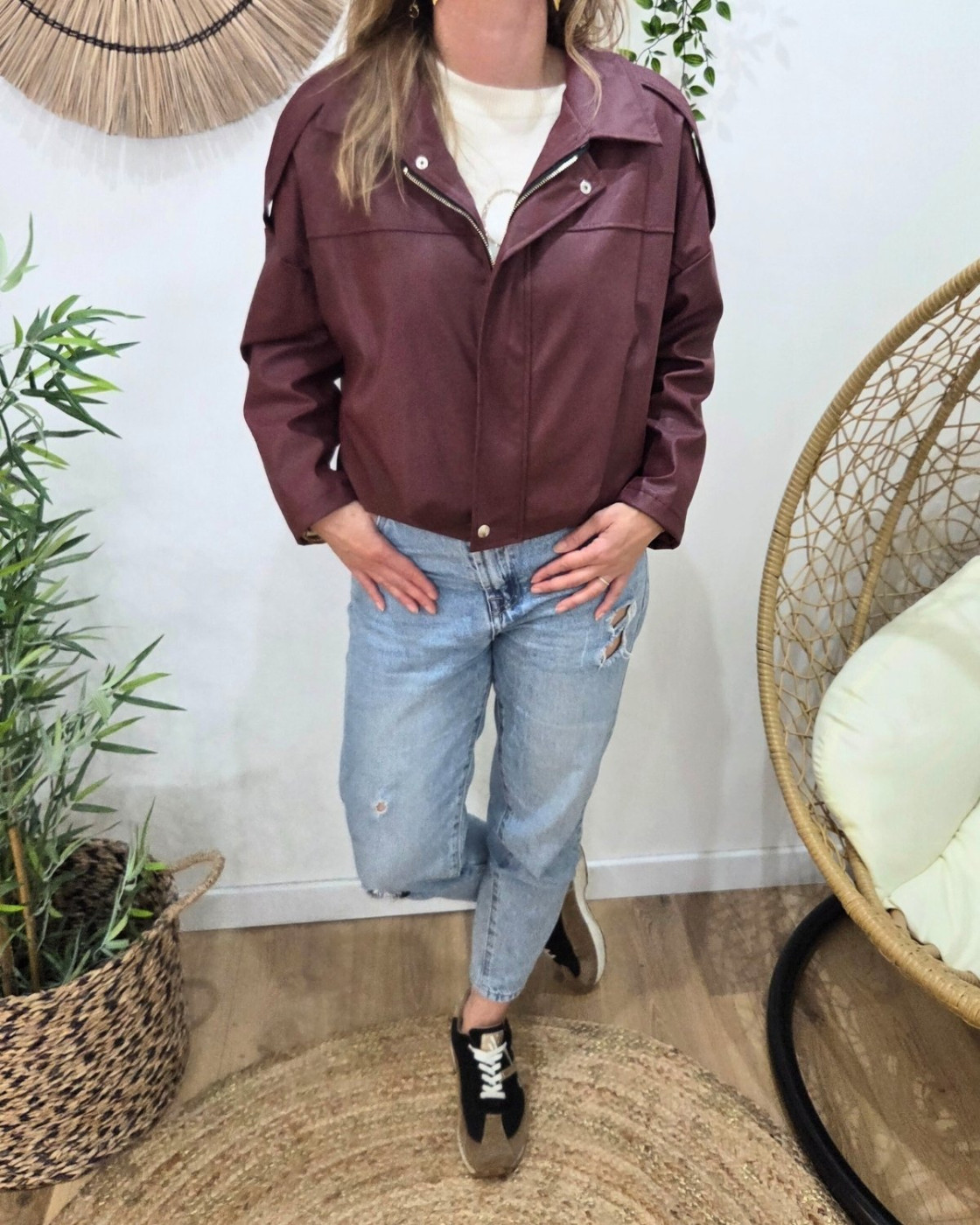 Bombers femme similicuir Cléo