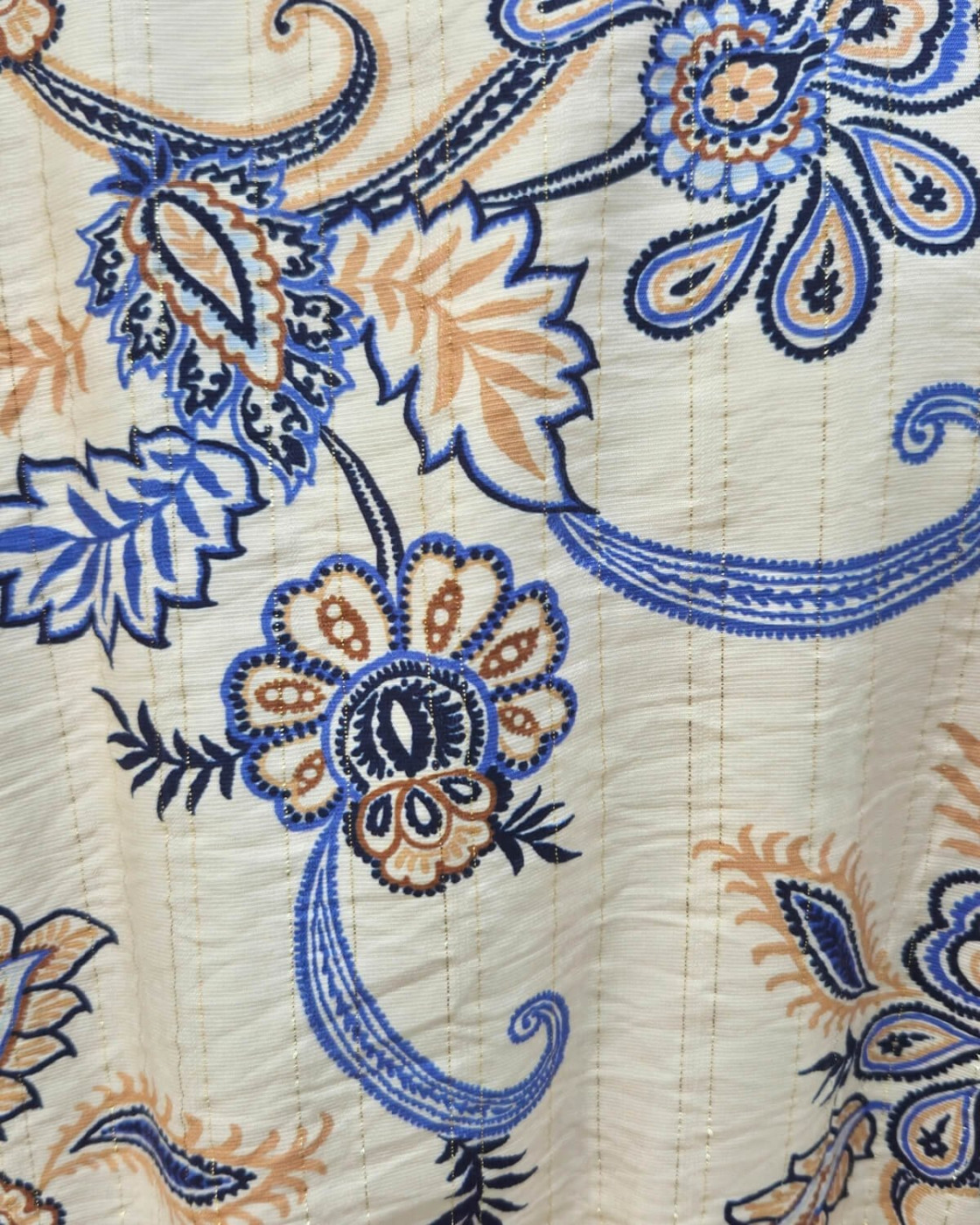 Bombers femme beige à motifs fleuris bleus Marcella