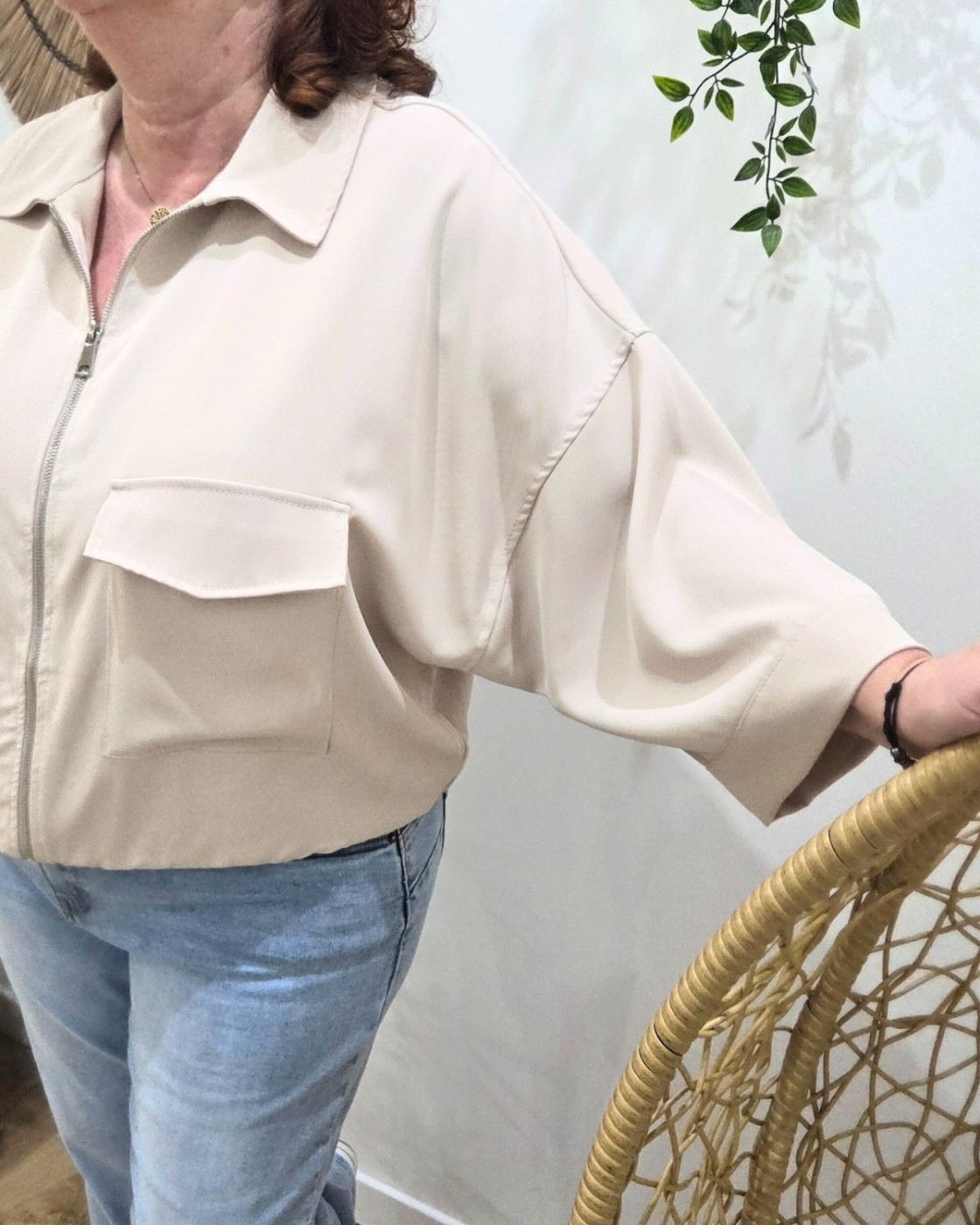 Veste femme effet bombers manches fluides 3/4