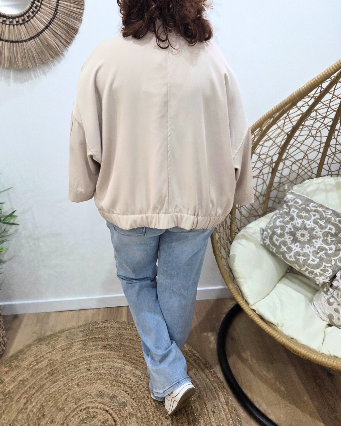 Veste femme effet bombers manches fluides 3/4