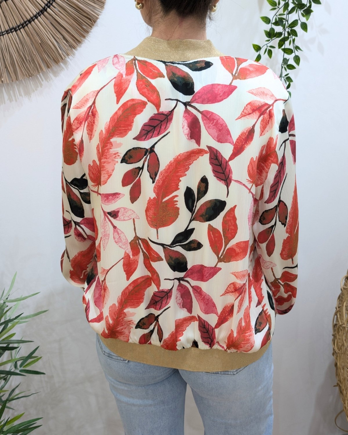 Bombers femme rose et beige Mila