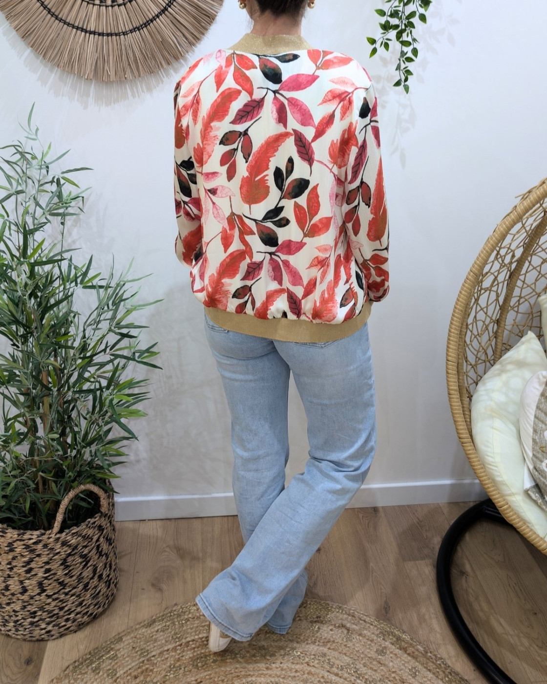 Bombers femme rose et beige Mila