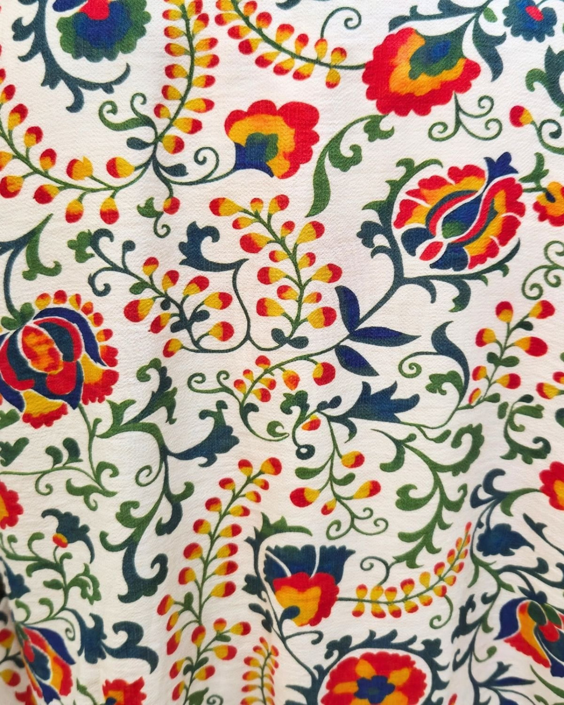 Bombers femme beige fleurs multicolores Inti