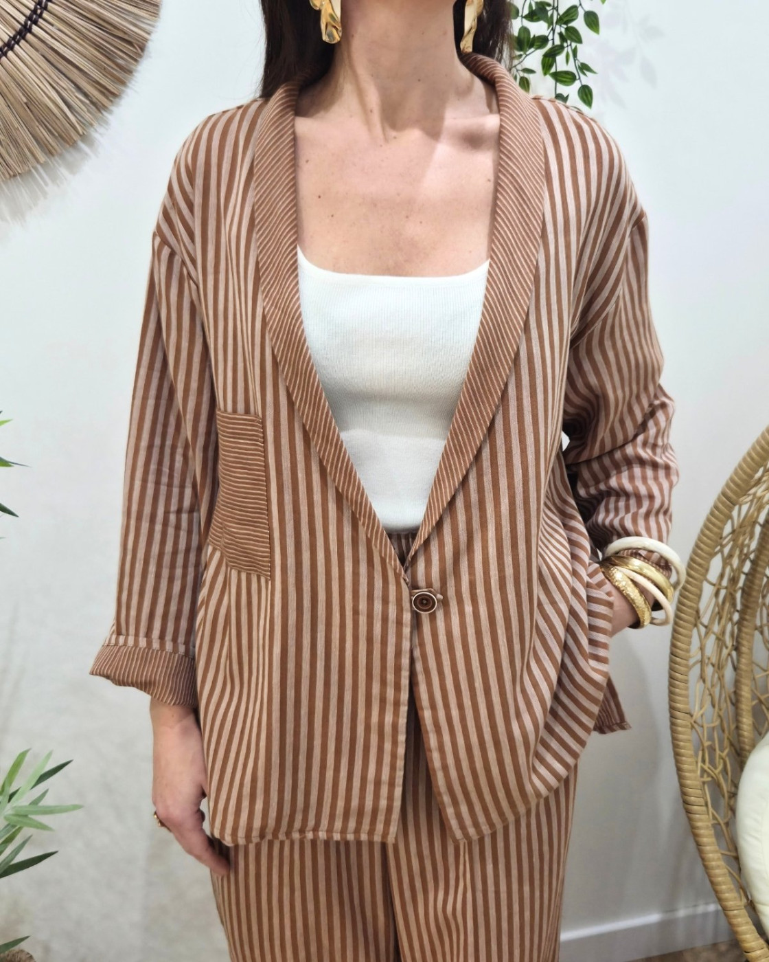 Blazer femme rayé Ginger