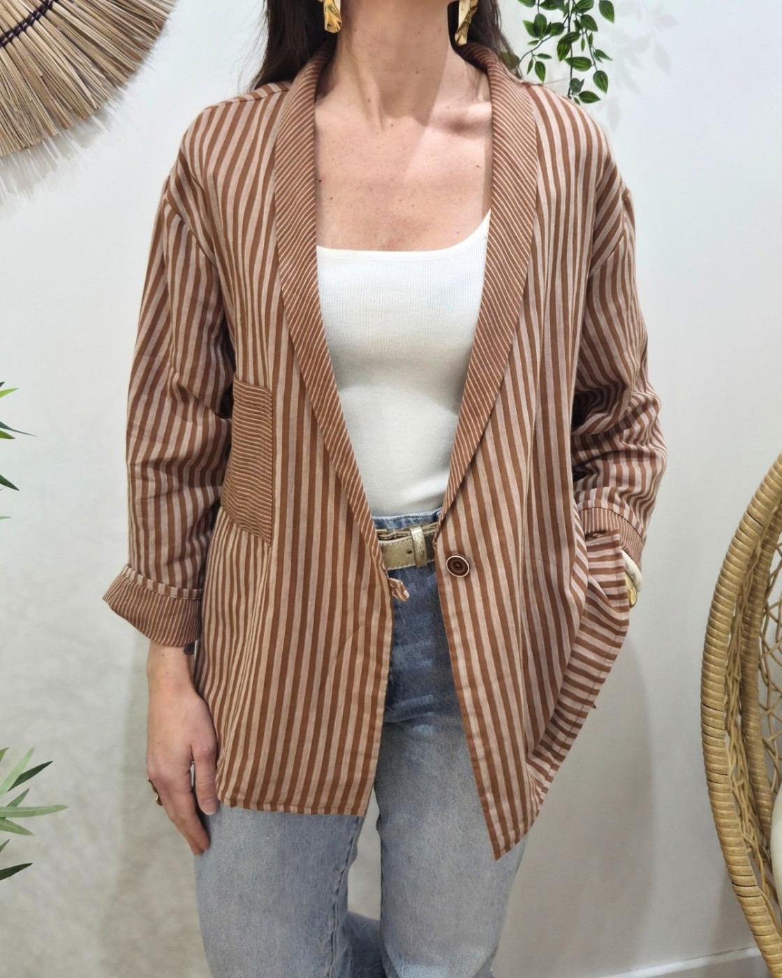 Blazer femme rayé Ginger