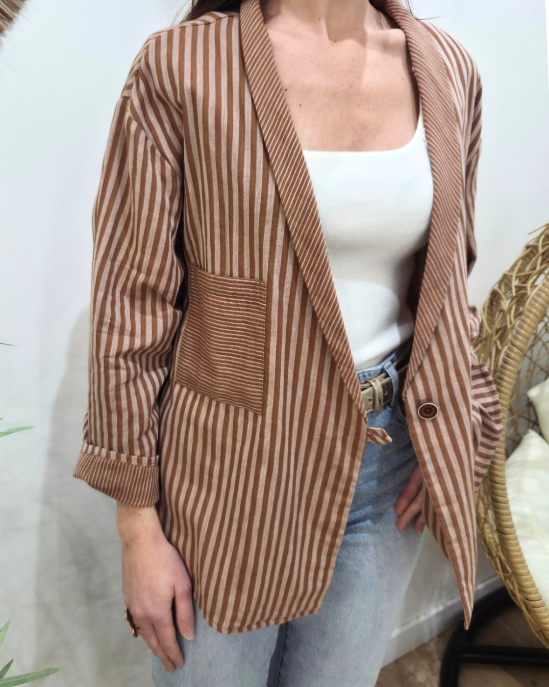 Blazer femme rayé Ginger