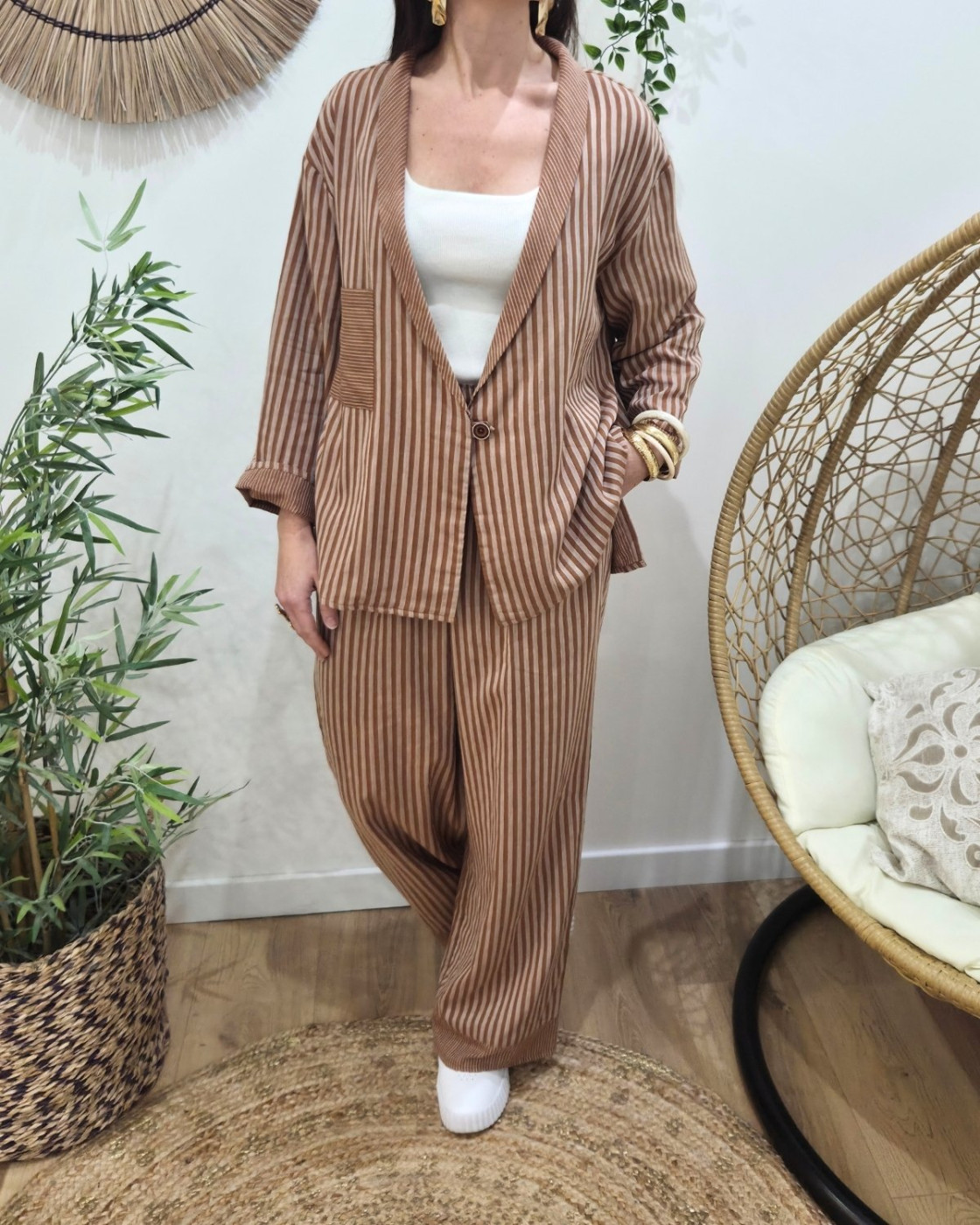 Blazer femme rayé Ginger