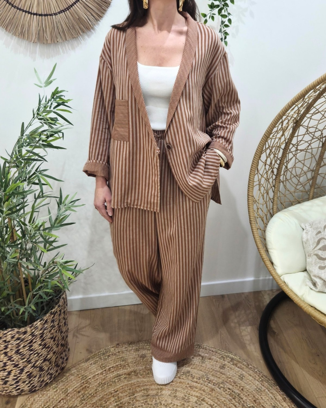 Blazer femme rayé Ginger