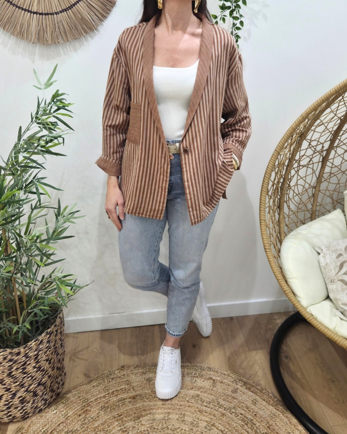 Blazer femme rayé Ginger