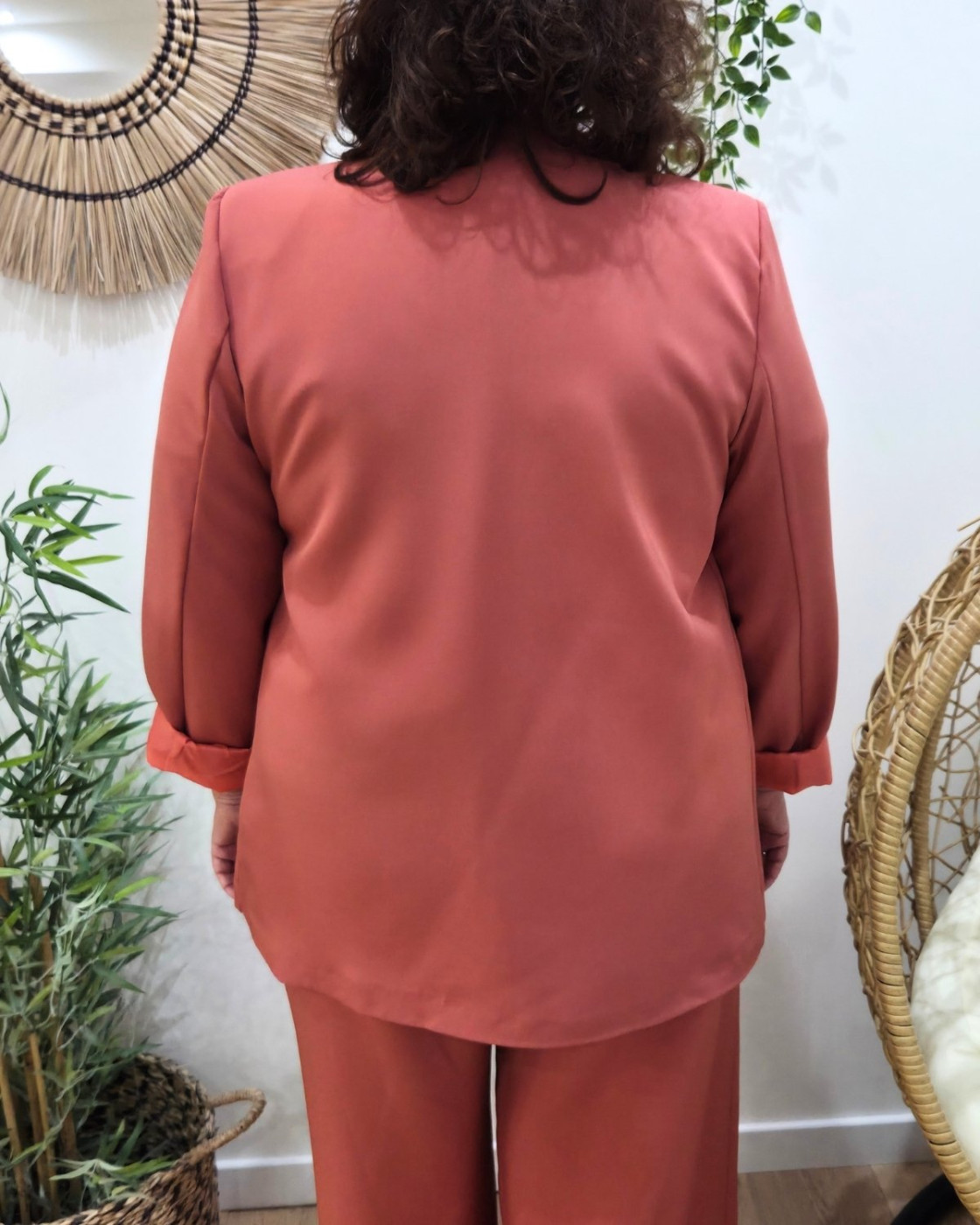 Blazer femme uni terracotta Kiva