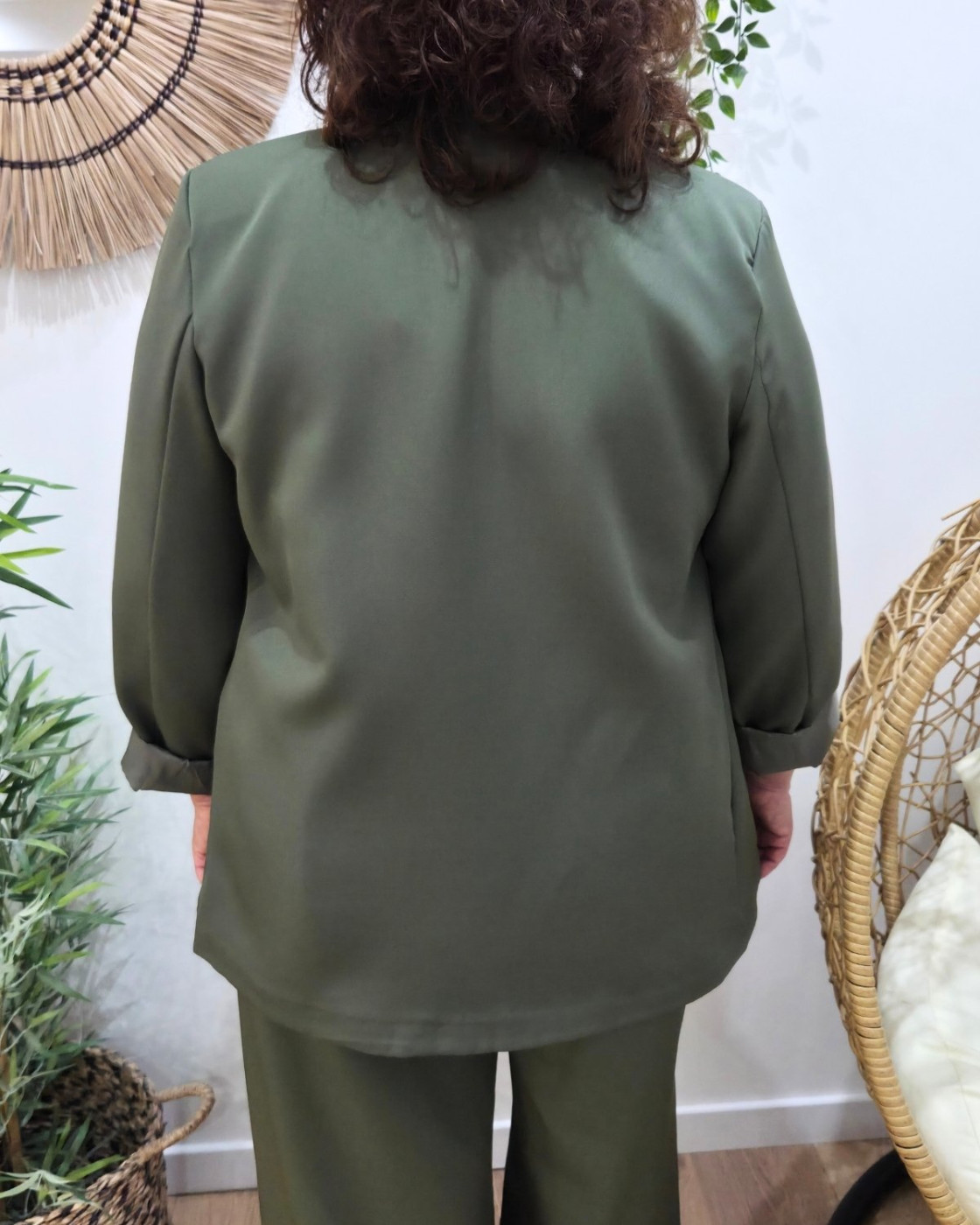 Blazer femme uni kaki Kiva