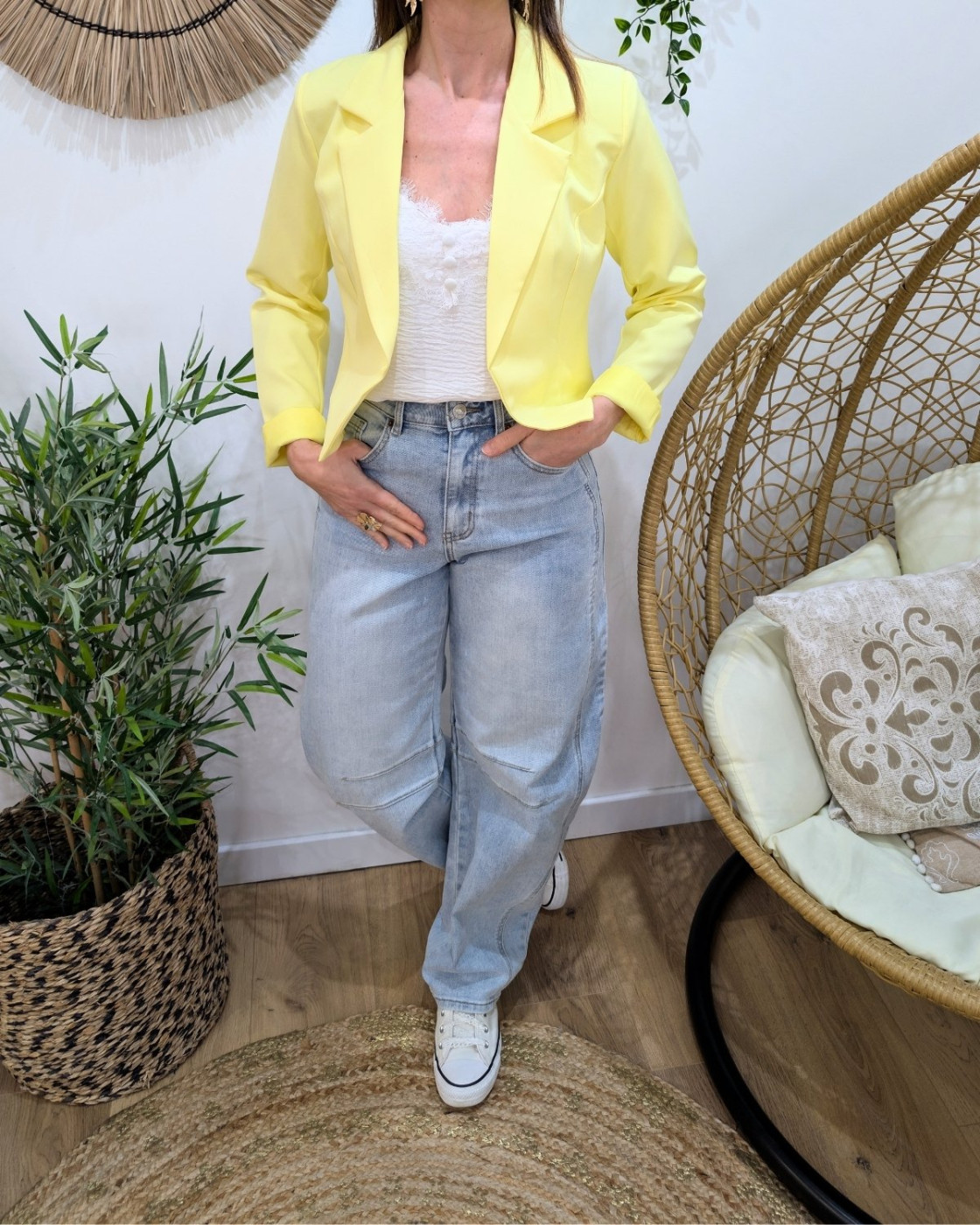 Demi Blazer femme jaune