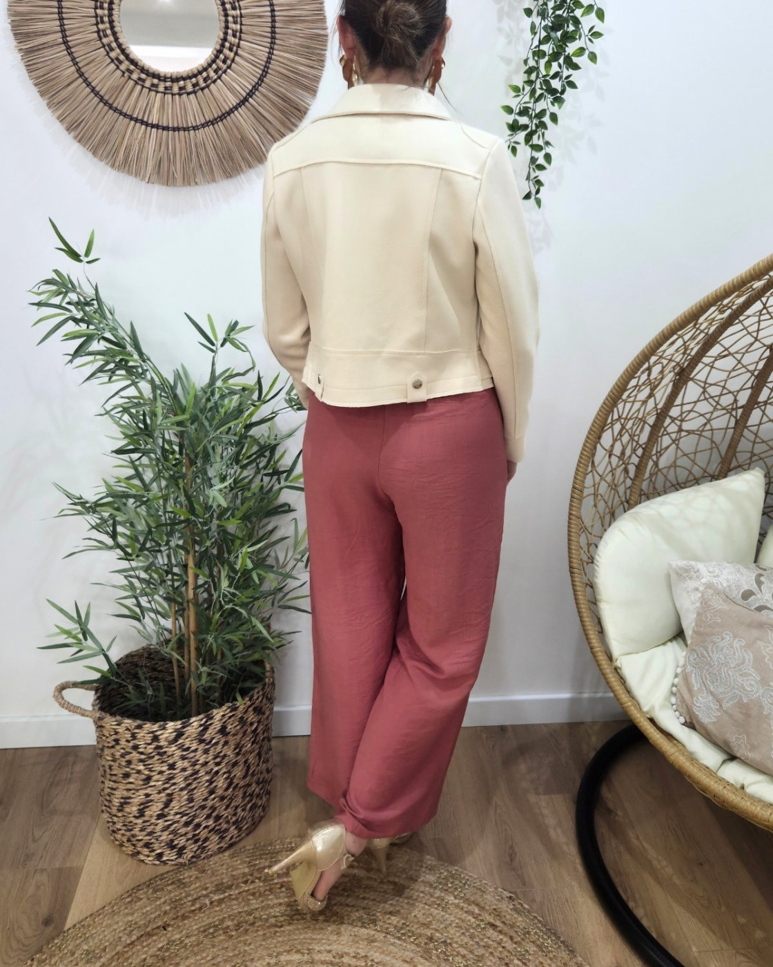 Perfecto femme beige Constance