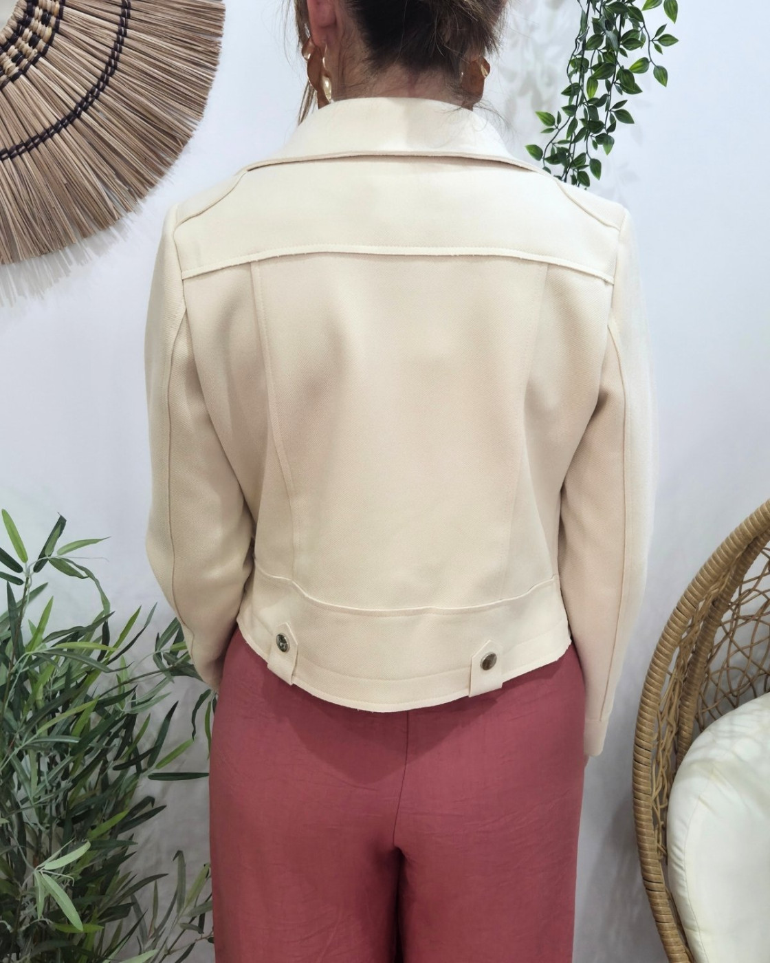 Perfecto femme beige Constance