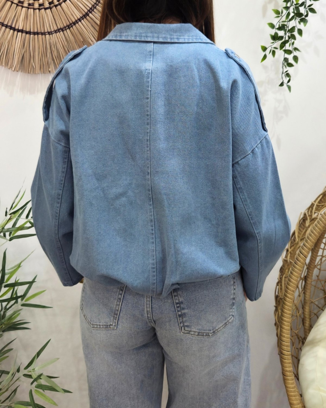 Veste femme bombers en jean Iria