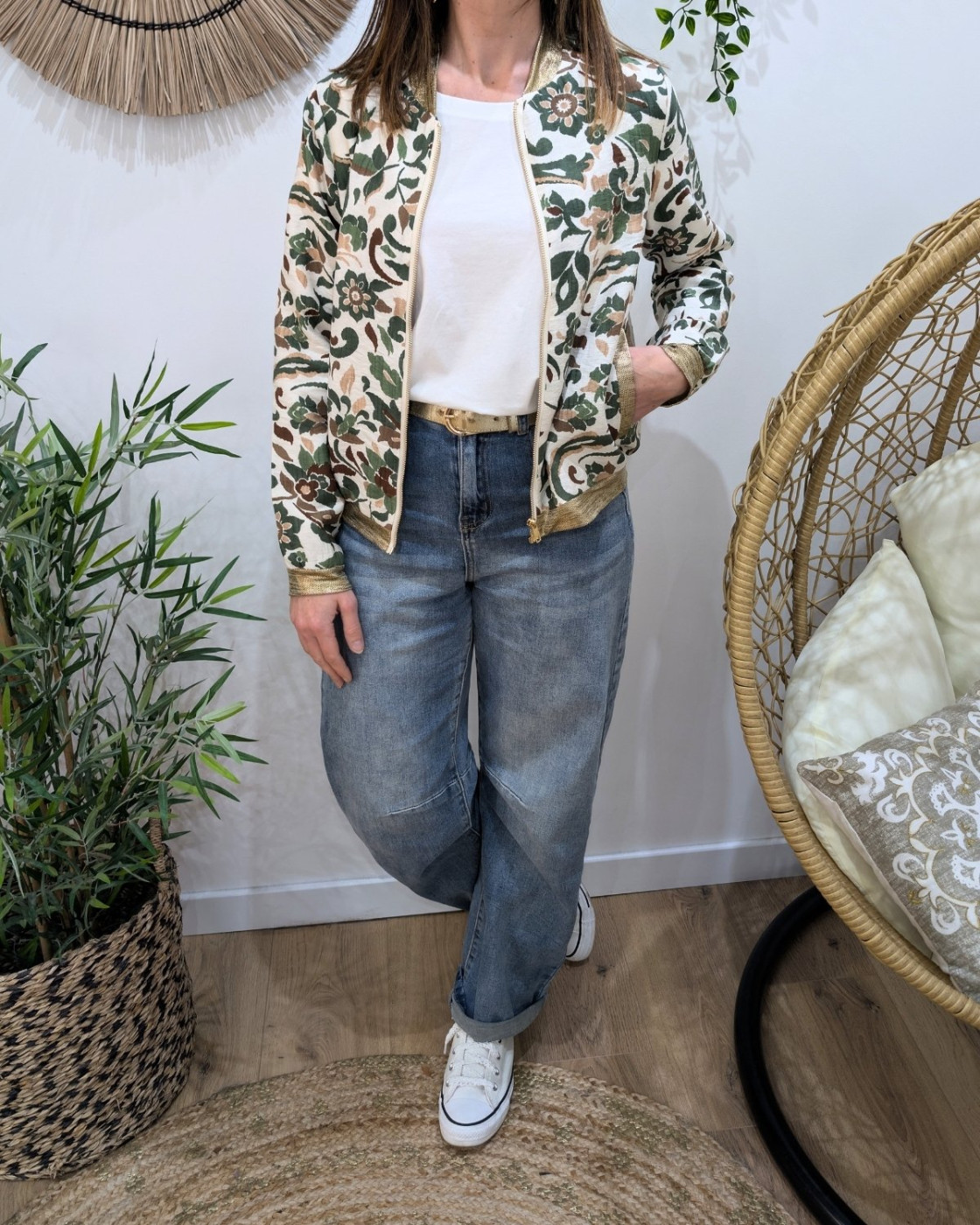 Bombers femme beige et kaki Contessa