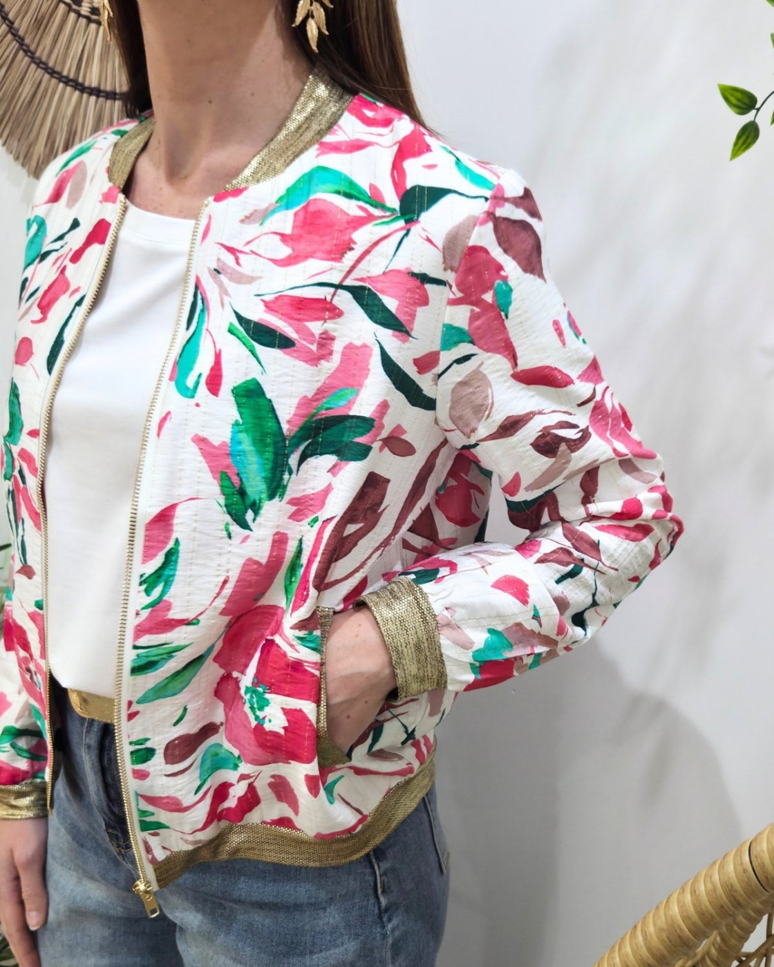 Bombers femme rose et vert Vittoria