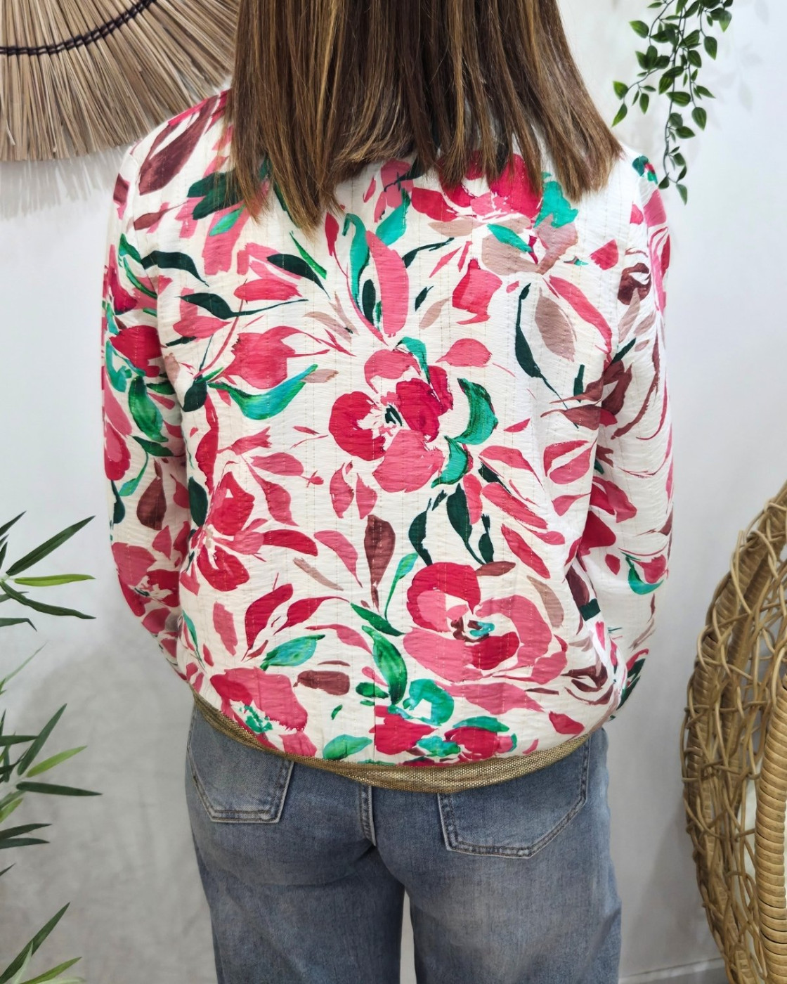 Bombers femme rose et vert Vittoria