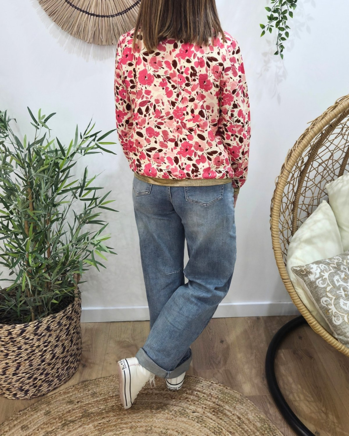 Bombers femme écru et rose Elettra