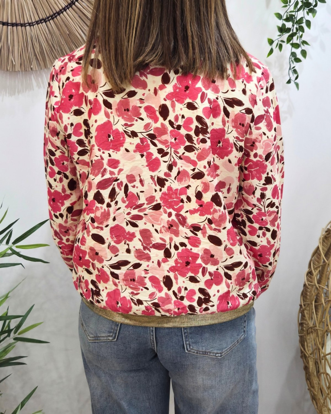 Bombers femme écru et rose Elettra