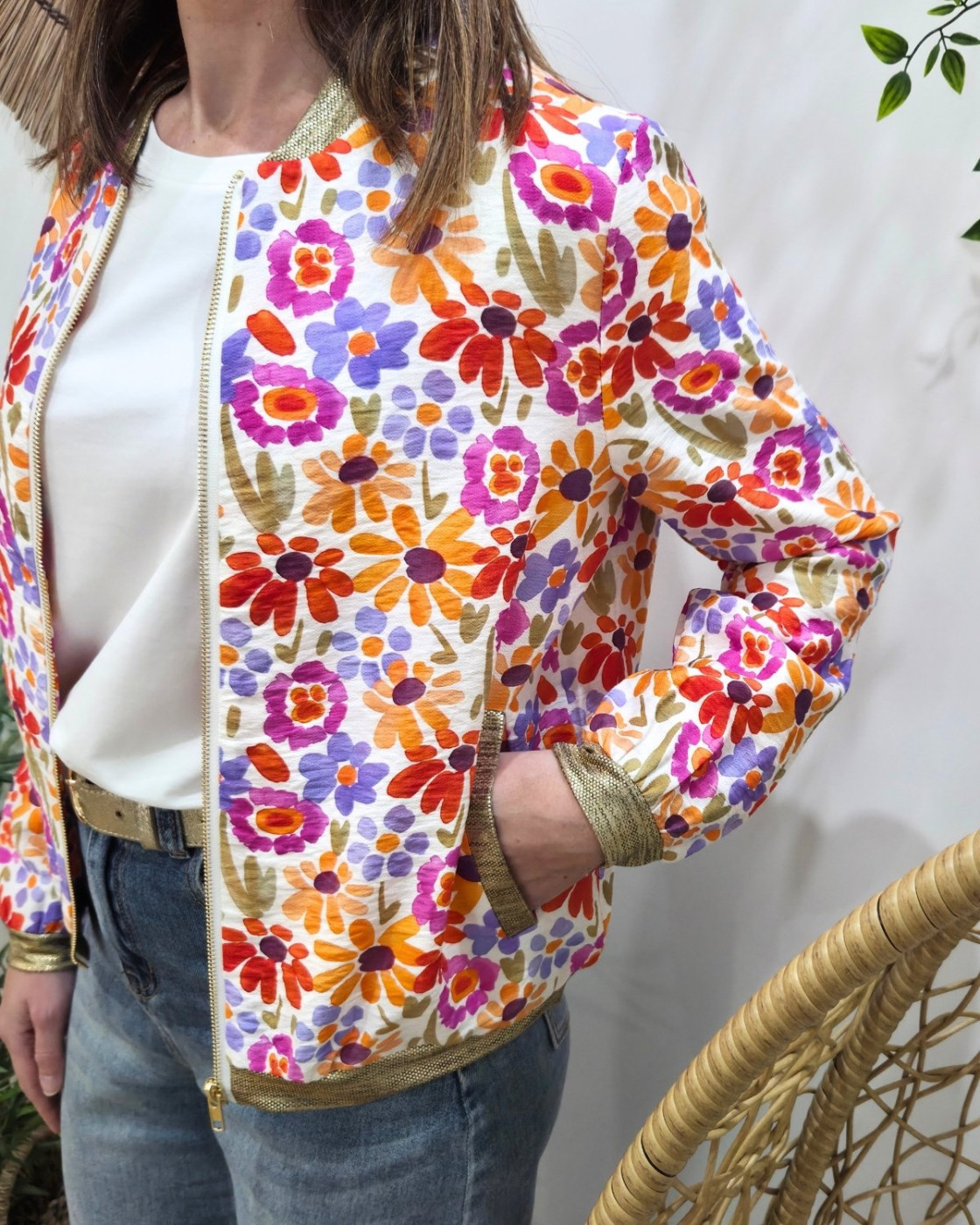 Bombers femme rose orange et violet Isotta