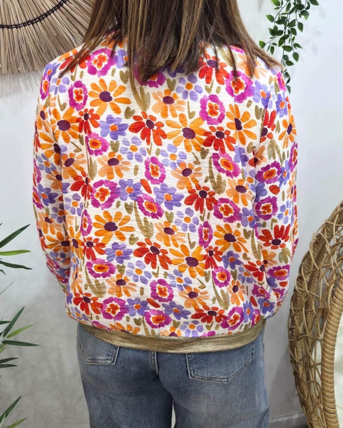 Bombers femme rose orange et violet Isotta