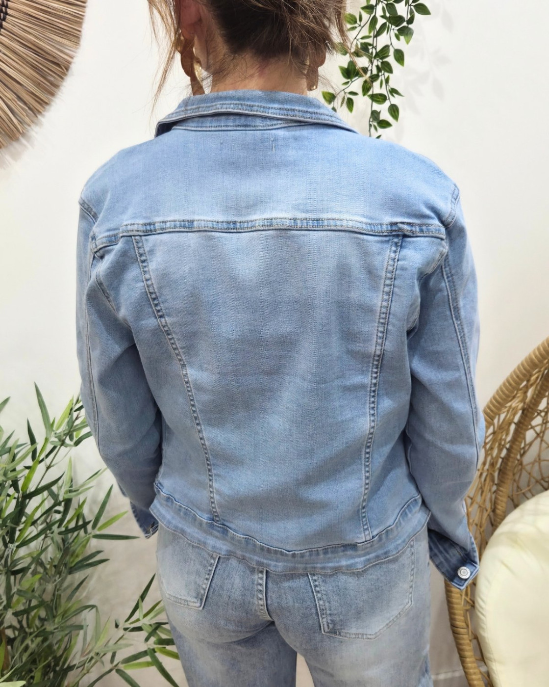 Veste femme en jean bleu clair