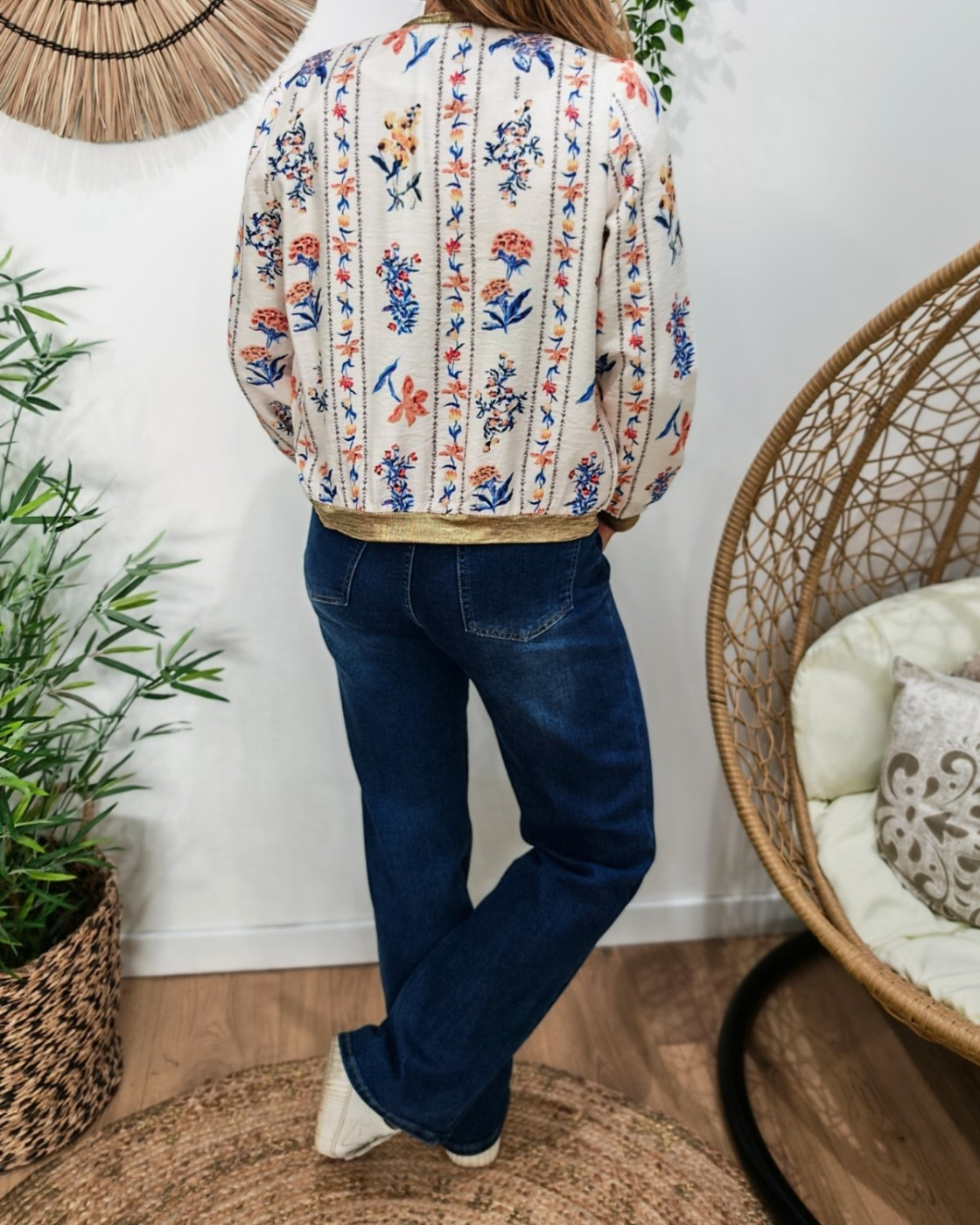 Bombers femme corail et bleu Gaudia