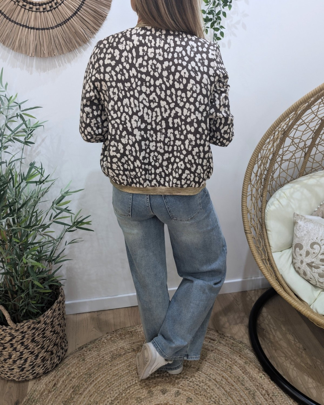 Bombers femme léopard marron et beige Fedora