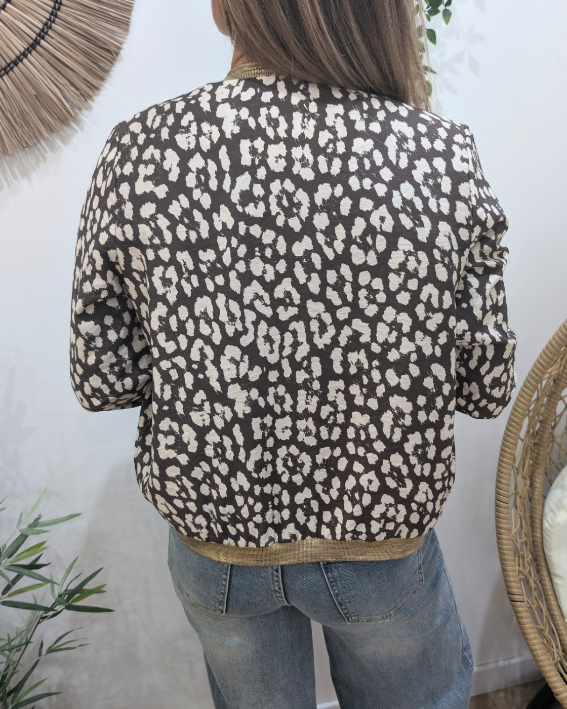 Bombers femme léopard marron et beige Fedora