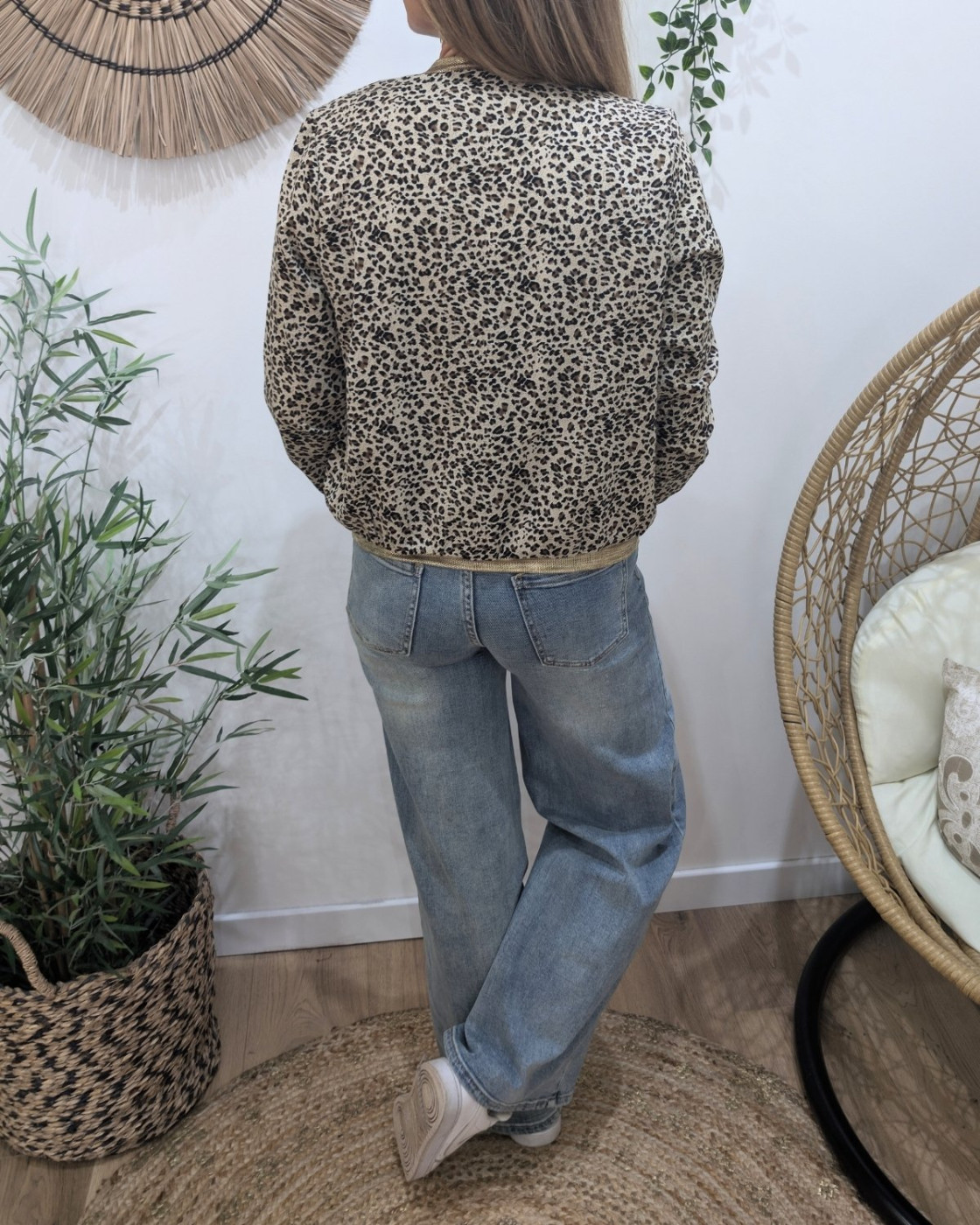 Bombers femme léopard beige et camel Gioia