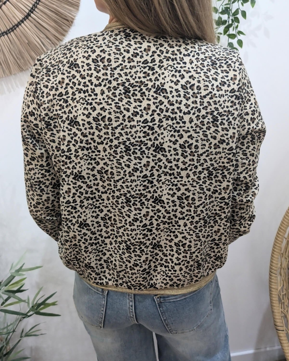 Bombers femme léopard beige et camel Gioia