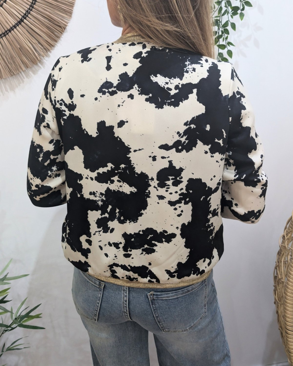 Bombers femme noir et beige Novella
