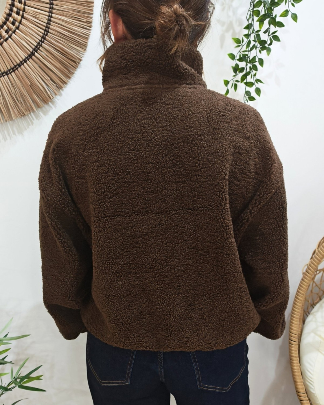 Veste polaire femme marron zippée Enjoy the life