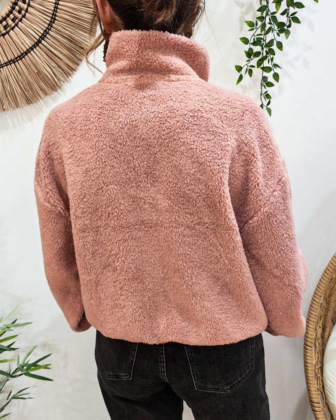 Veste polaire femme rose poudré zippée Enjoy the life