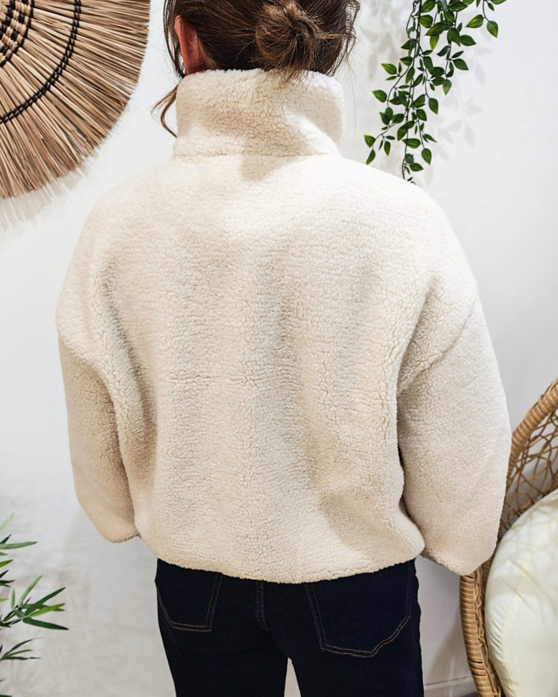 Veste polaire femme beige zippée Enjoy the life