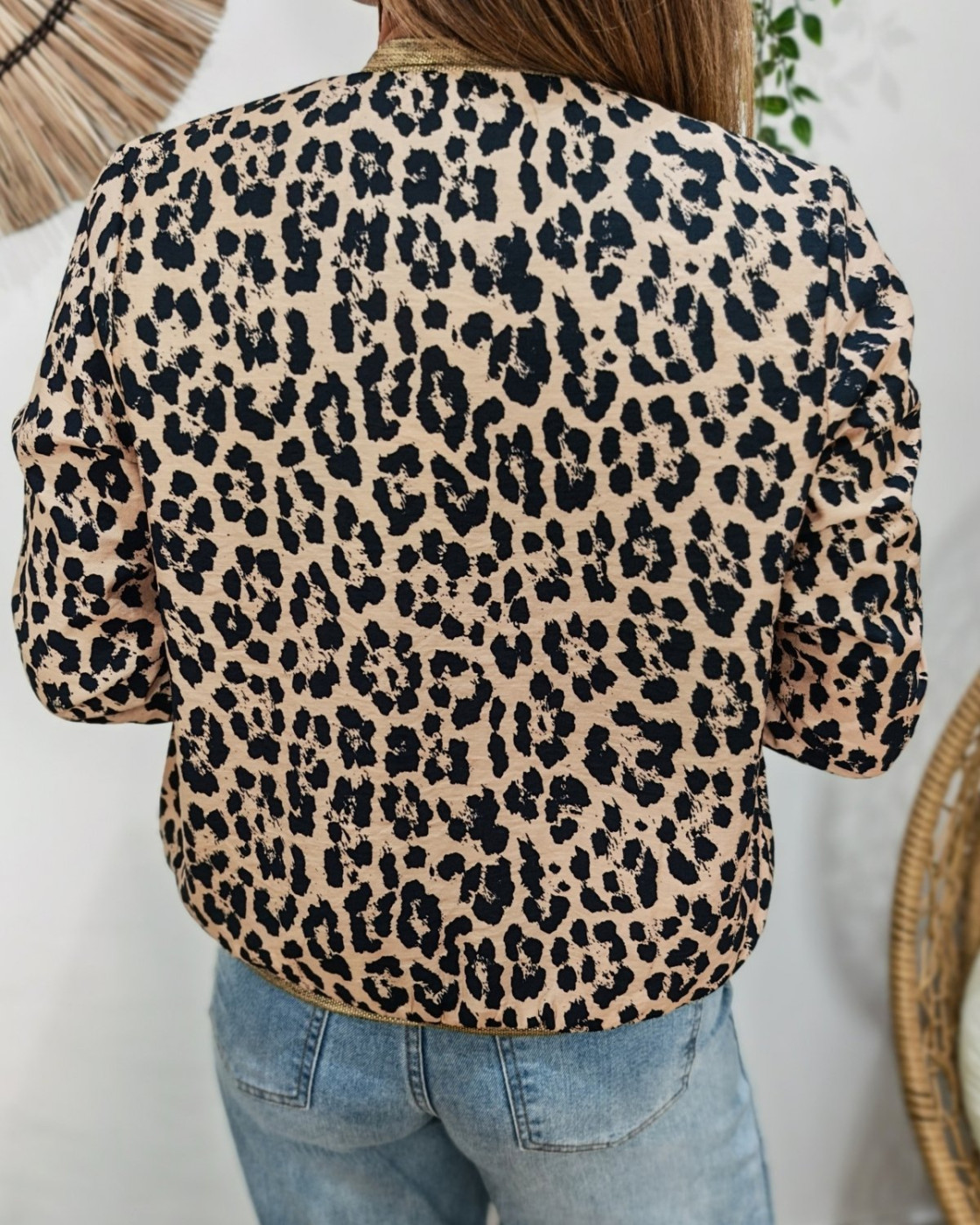Bombers femme léopard noir et camel Fedora