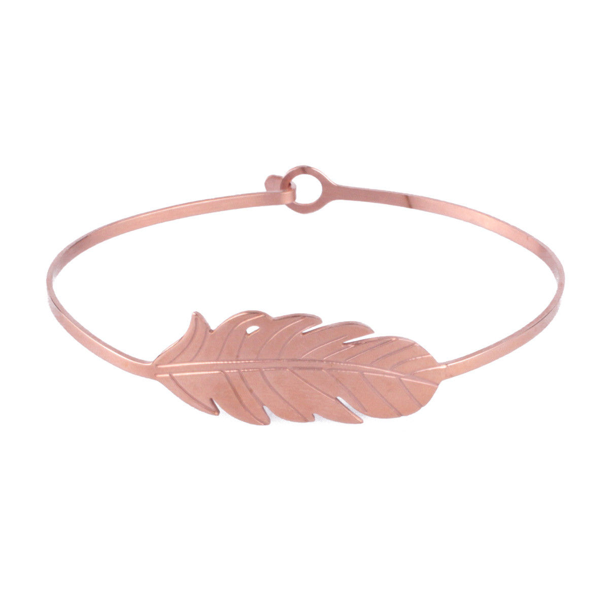 Bracelet MILE MILA acier cuivré jonc plume