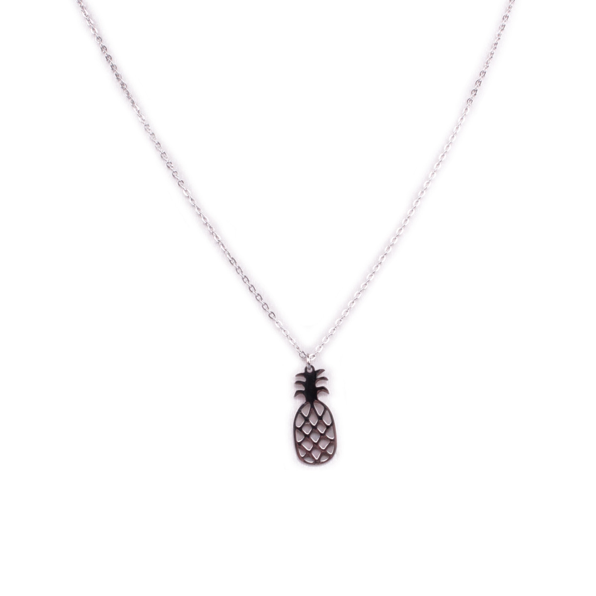 Collier MILE MILA acier argent petit ananas