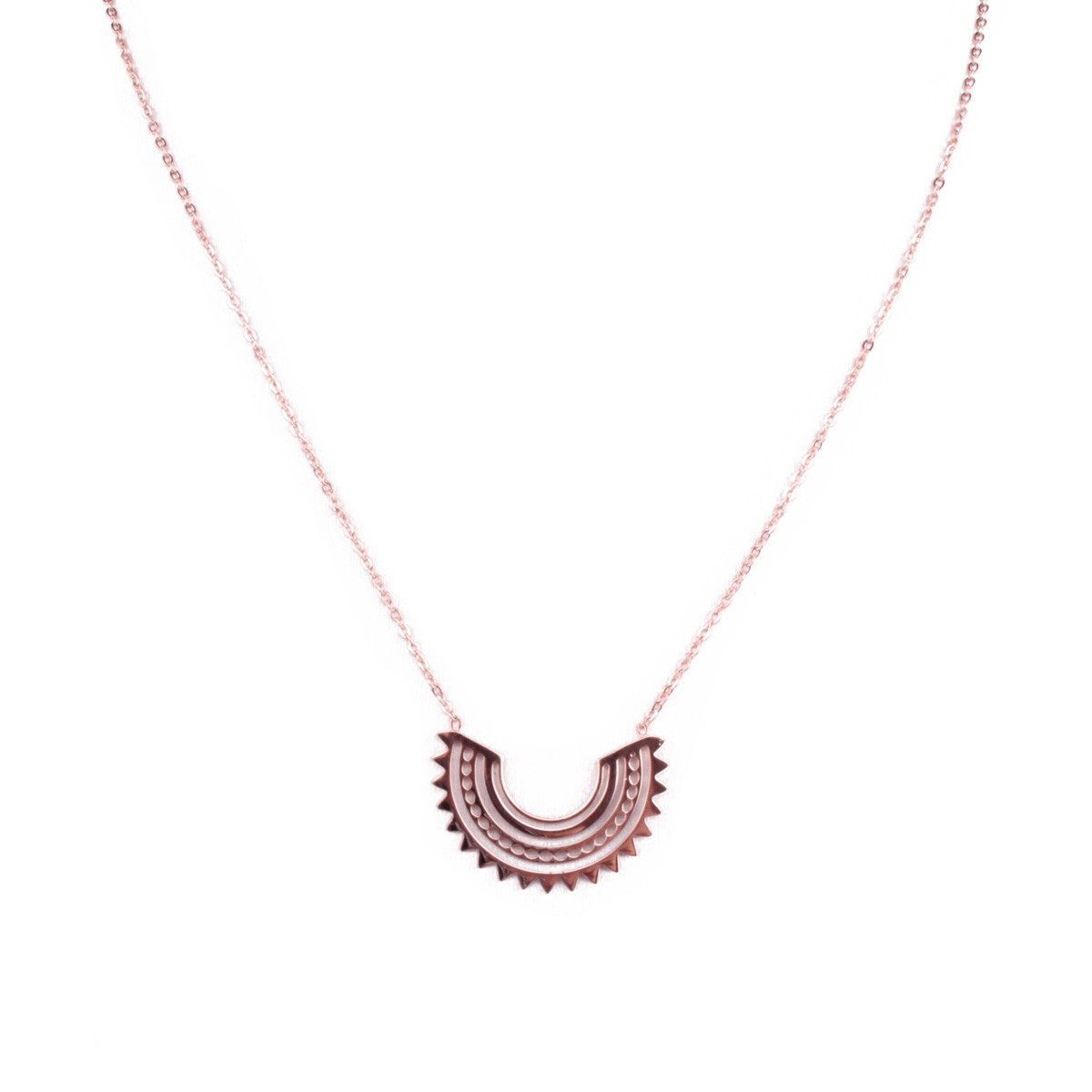 Collier MILE MILA acier cuivré éventail