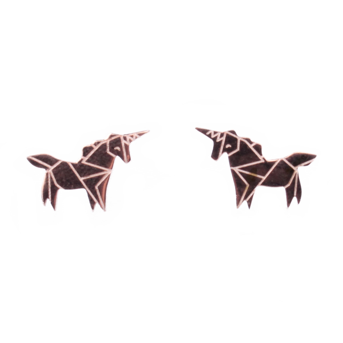 Boucles d'oreilles acier MILE MILA licorne cuivré