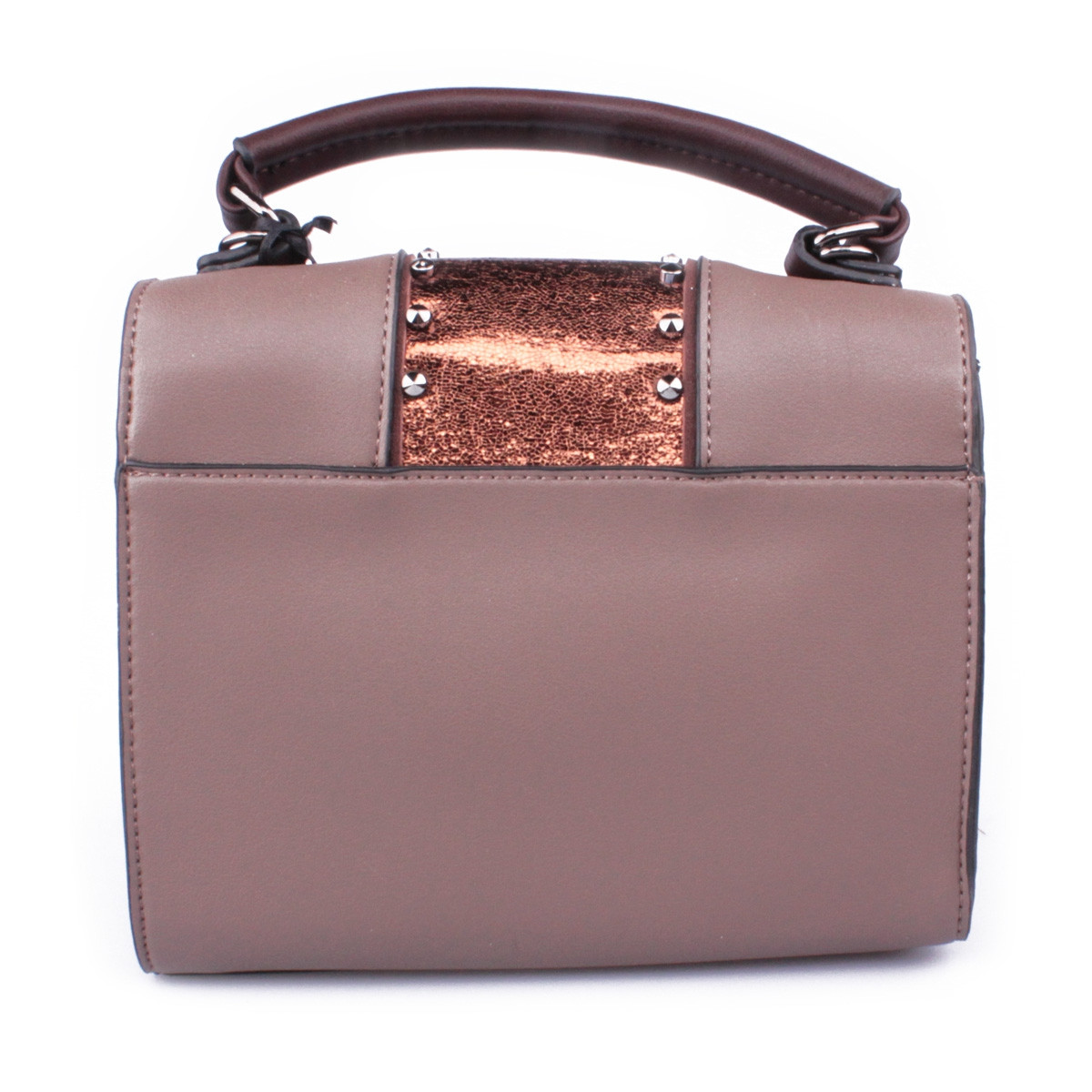 Sac à main taupe et cuivré Coffret