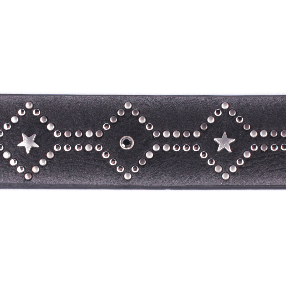 Ceinture noire clous losanges et strass Losilis