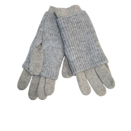 Gants mitaines 2 en 1 à sequins-Gris