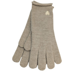 Gants coeur brodé doré-Beige