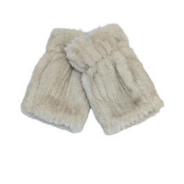Mitaines fausse fourrure-Beige