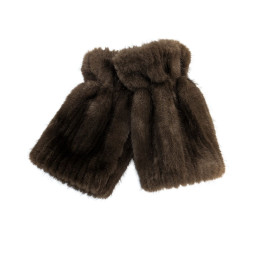 Mitaines fausse fourrure-Marron