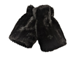 Mitaines fausse fourrure-Noir